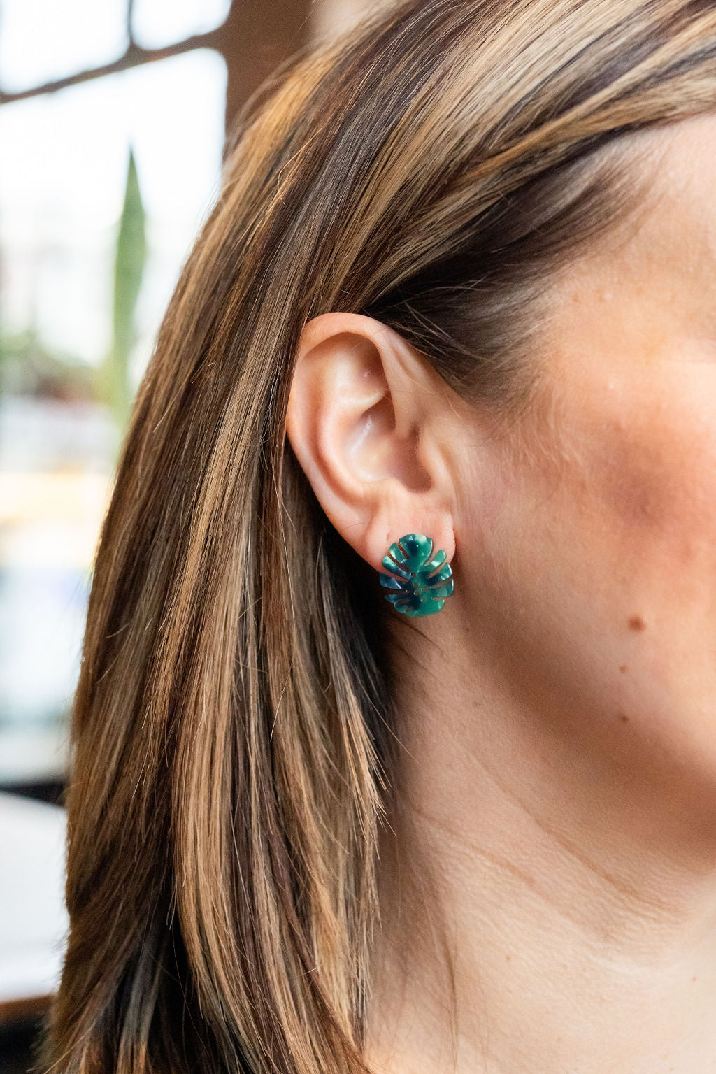 Monstera Leaf Studs from Spiffy & Splendid