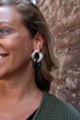 Betsy Earrings - Neutral & Forest Green from Spiffy & Splendid