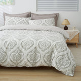Tache Dreamy Moon Sky Ogee Damask Heather Gray White Duvet Cover (TB300) from Tache Home Fashion