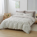 Tache Dreamy Moon Sky Ogee Damask Heather Gray White Duvet Cover (TB300) from Tache Home Fashion