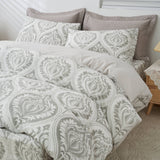 Tache Dreamy Moon Sky Ogee Damask Heather Gray White Duvet Cover (TB300) from Tache Home Fashion