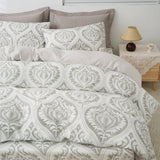 Tache Dreamy Moon Sky Ogee Damask Heather Gray White Duvet Cover (TB300) from Tache Home Fashion