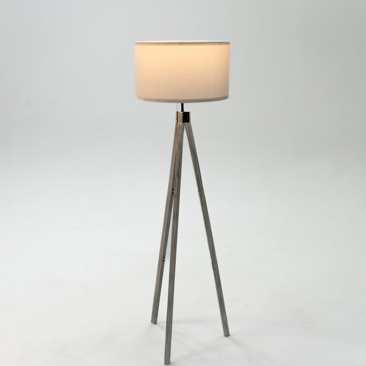 Rustic White Wood Tripod Floor Lamp From Ozarké