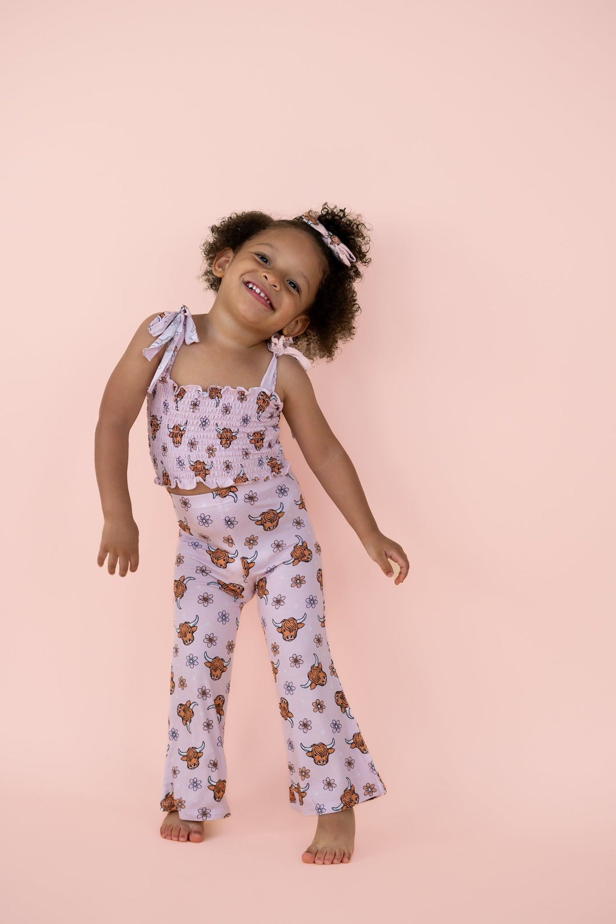 EXCLUSIVE HIGHLAND CUTIE DREAM SMOCKED FLARE SET from DREAM BIG LITTLE CO