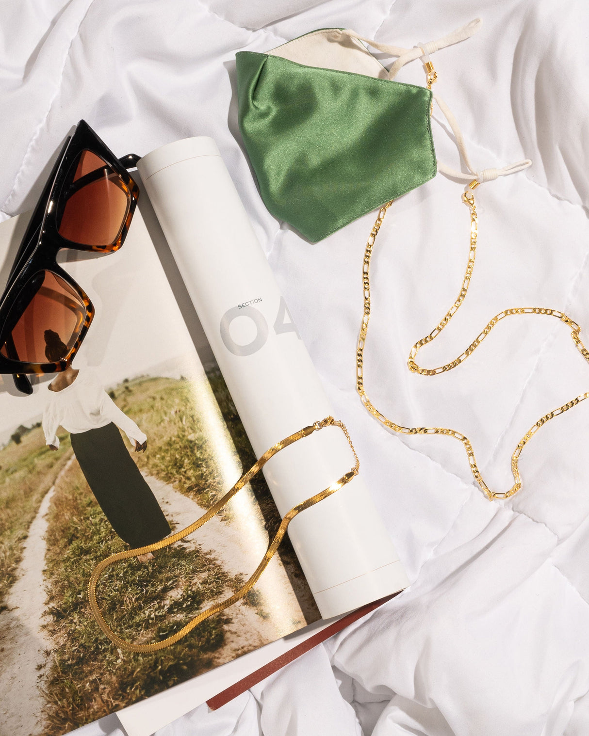 Liquid Gold Herringbone Chain Necklace from CELESTE SOL Jewelry