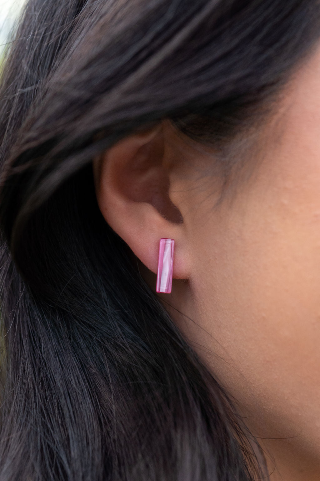 Bella Bar Studs - Rose Pink from Spiffy & Splendid