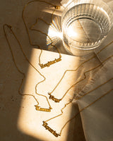 Gemini Zodiac Nameplate Necklace from CELESTE SOL Jewelry