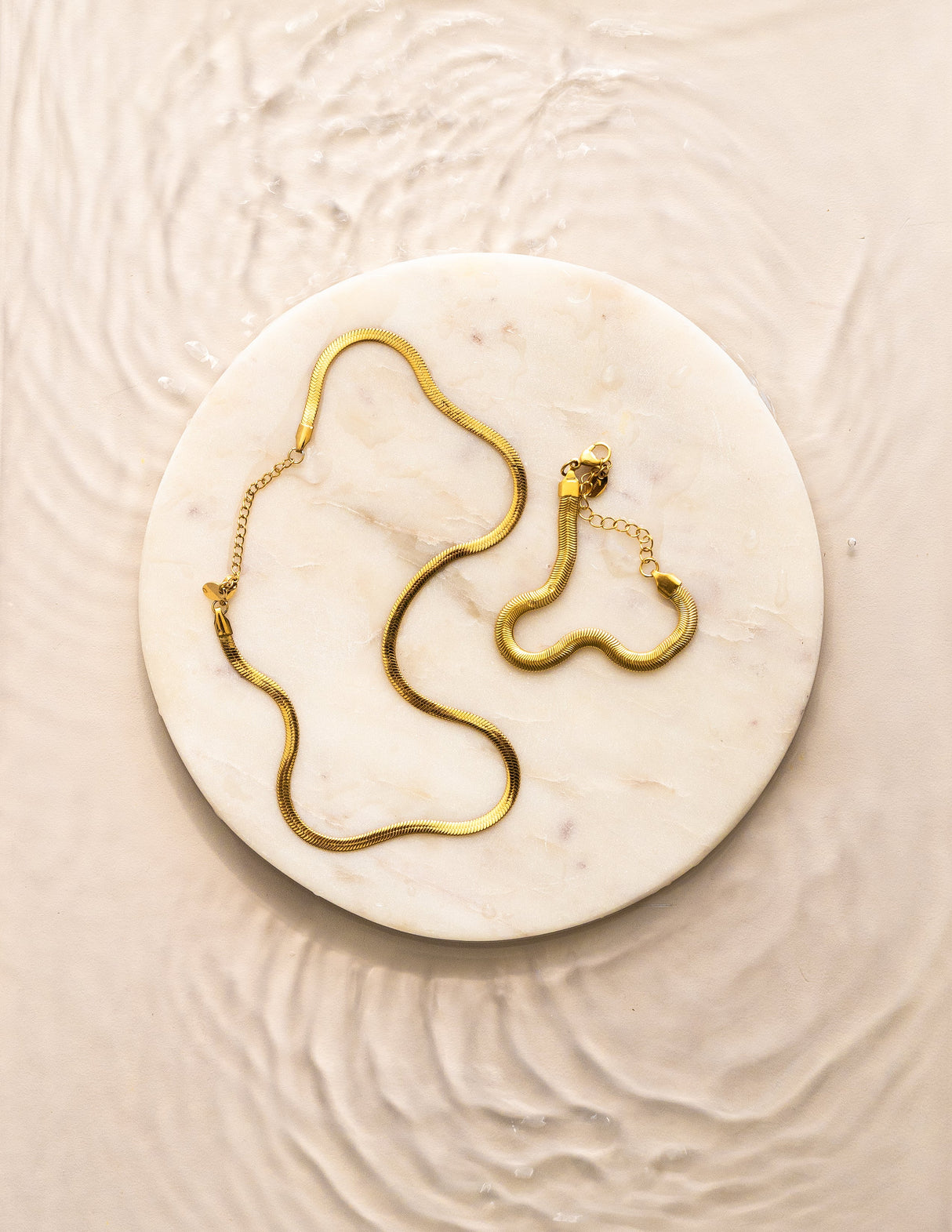 Liquid Gold Herringbone Chain Necklace from CELESTE SOL Jewelry