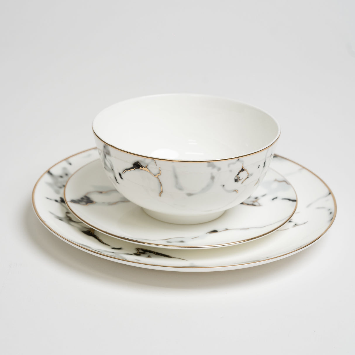 Ozarke's Alliance Grey Marble Plate Set from Ozarké