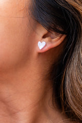 Hand Drawn Heart Studs - Lavender Purple from Spiffy & Splendid