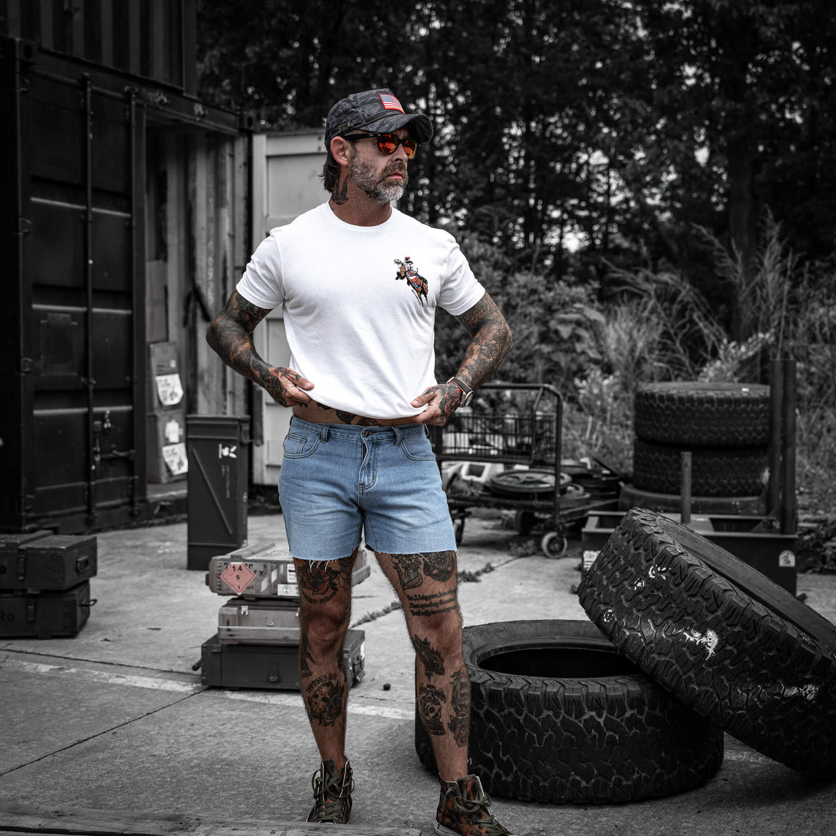 Ride 'Em Raw - Saddles Are For Sissy's Men's T-Shirt from Combat Iron Apparel