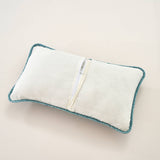 Tache Cotton Turquoise Blue Geometric Patchwork Border Old World Lumbar Pillow Sham (JHW-936)