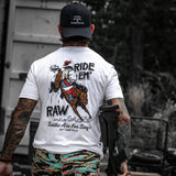 Ride 'Em Raw - Saddles Are For Sissy's Men's T-Shirt from Combat Iron Apparel