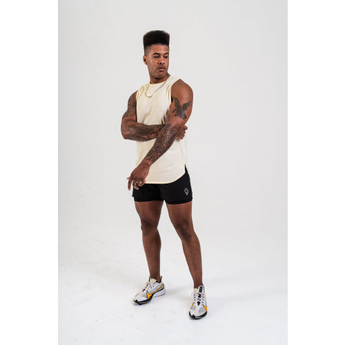 ELEVATE CUTOFF WORKOUT TANK - BANANA CREAM from NXTLVL ATHLETIC