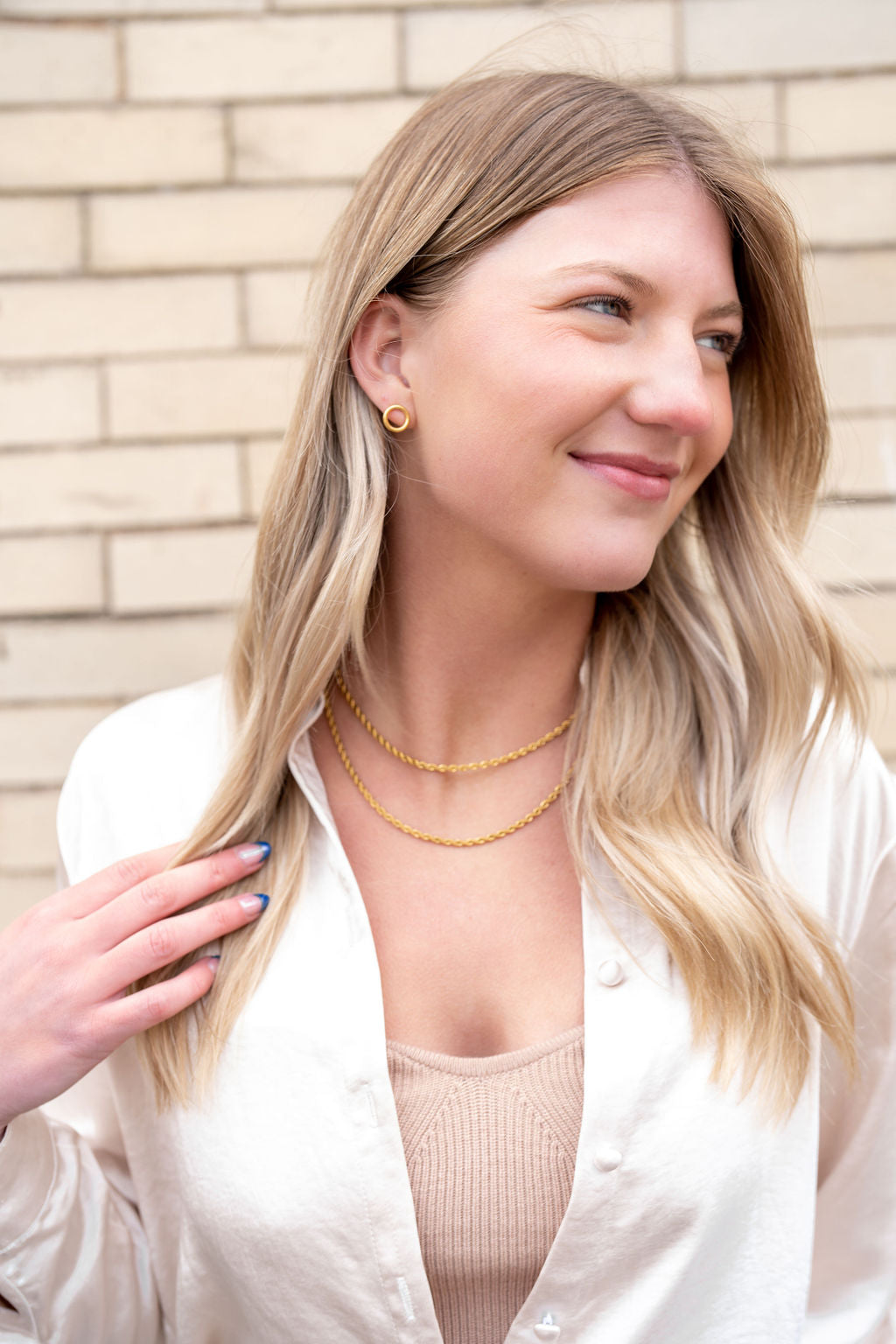 Luxe Gold Oriana Studs - Small from Spiffy & Splendid