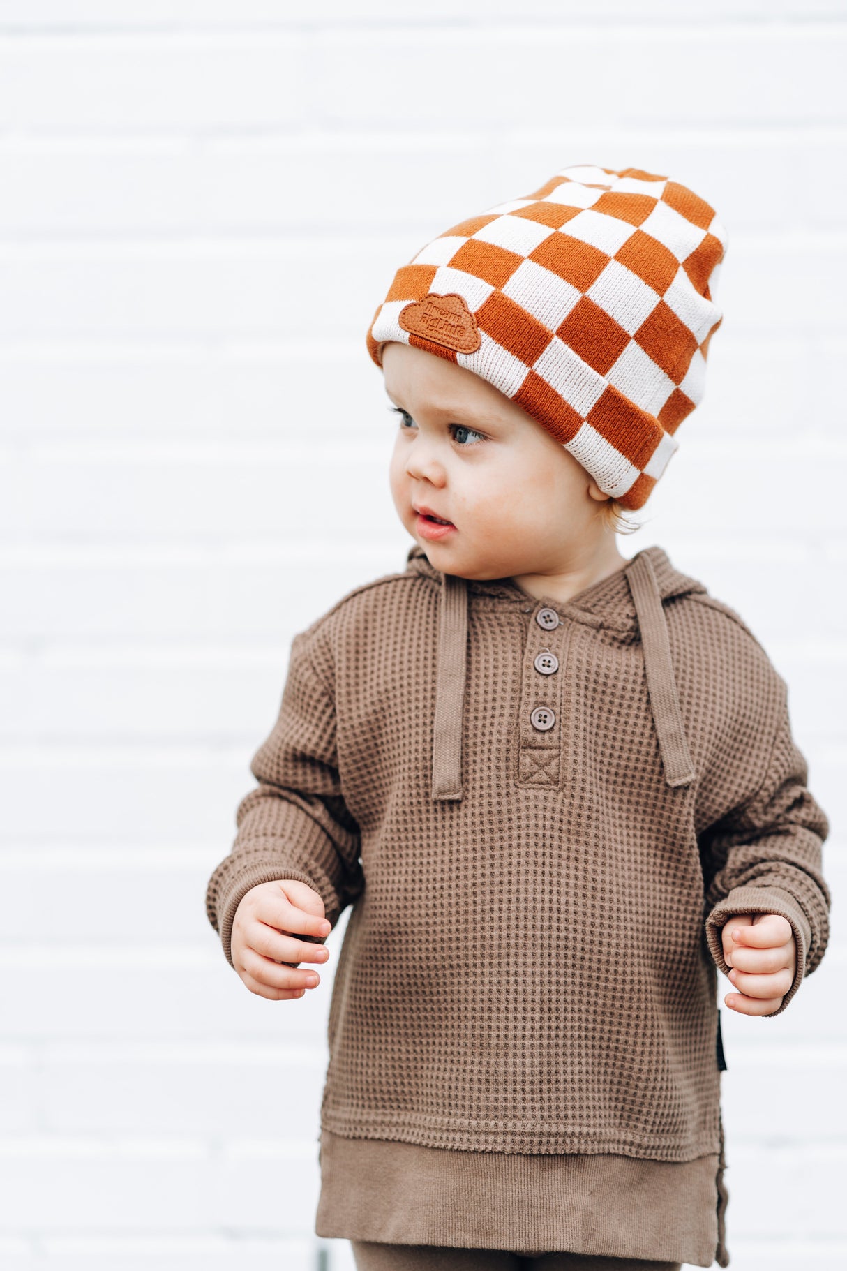 COPPER CHECKERS DREAM BEANIE from DREAM BIG LITTLE CO
