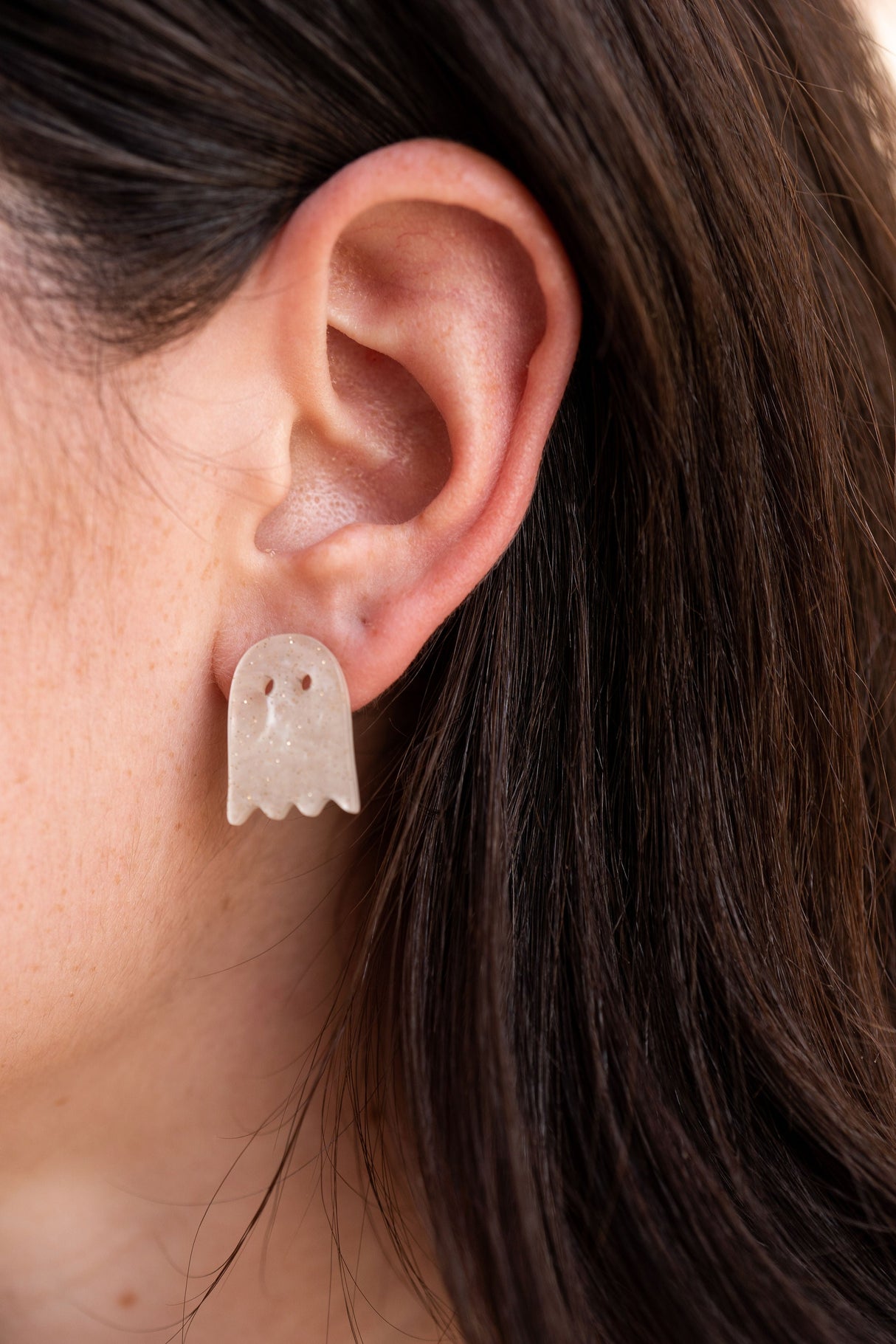 Ghost Studs - White Shimmer from Spiffy & Splendid