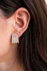 Ghost Studs - White Shimmer from Spiffy & Splendid
