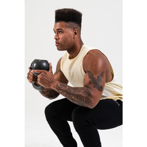 ELEVATE CUTOFF WORKOUT TANK - BANANA CREAM from NXTLVL ATHLETIC