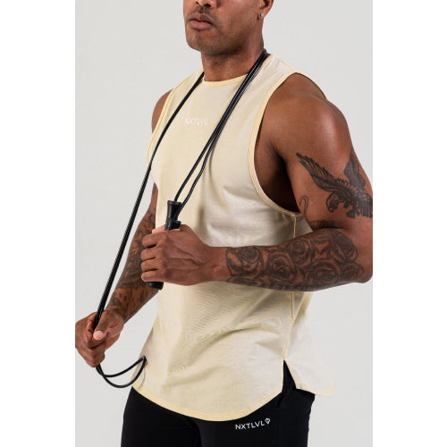 ELEVATE CUTOFF WORKOUT TANK - BANANA CREAM from NXTLVL ATHLETIC