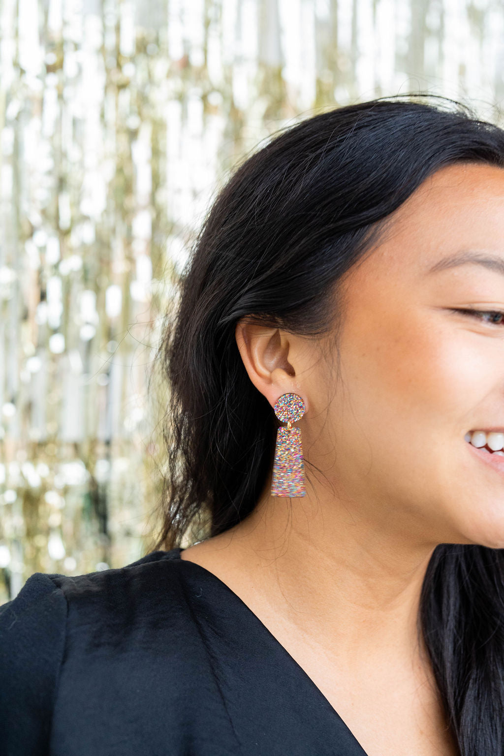 Mia Earrings - Rainbow Glitter from Spiffy & Splendid