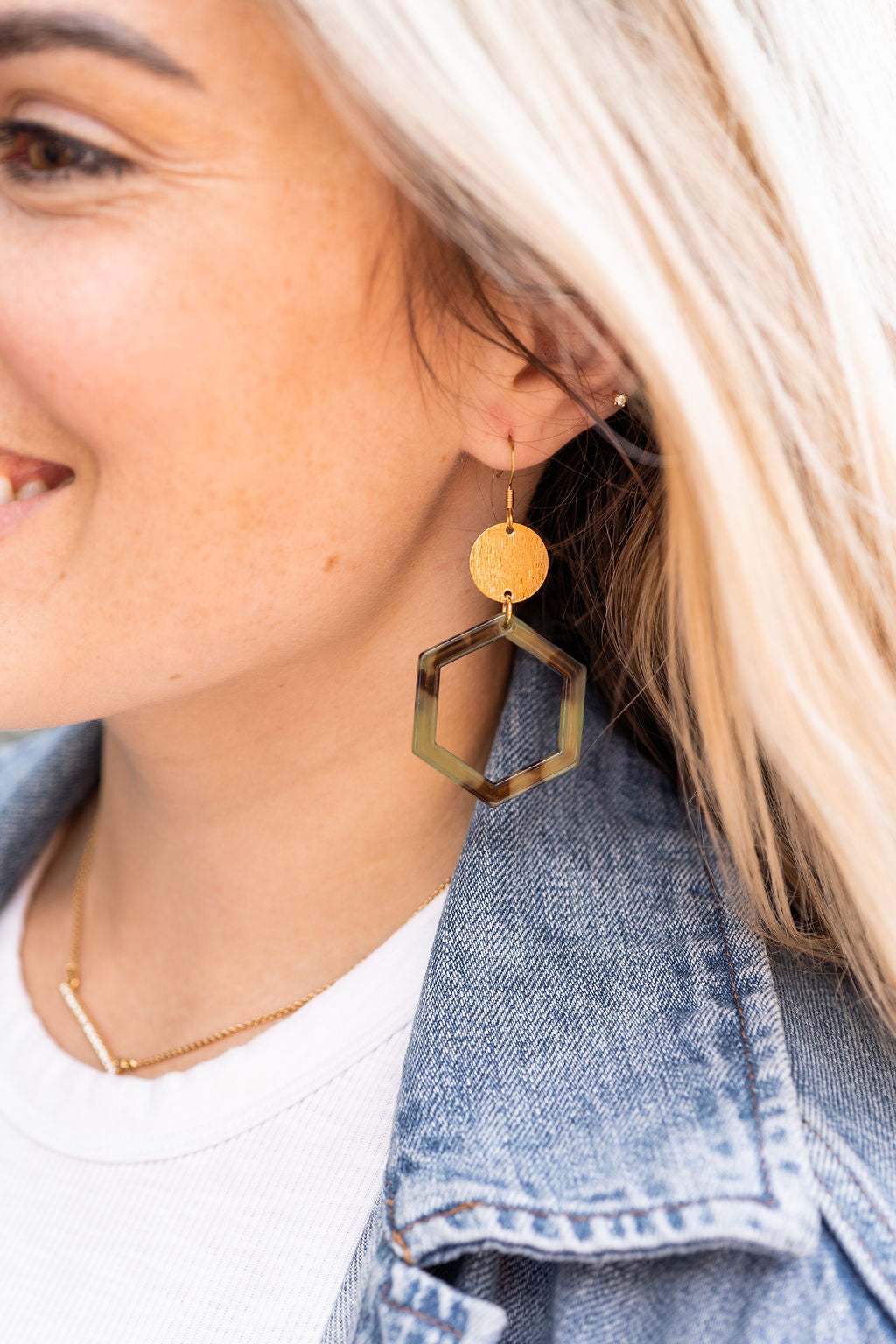 Lennox Earrings - Olive Tortoise from Spiffy & Splendid