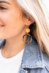 Lennox Earrings - Olive Tortoise from Spiffy & Splendid