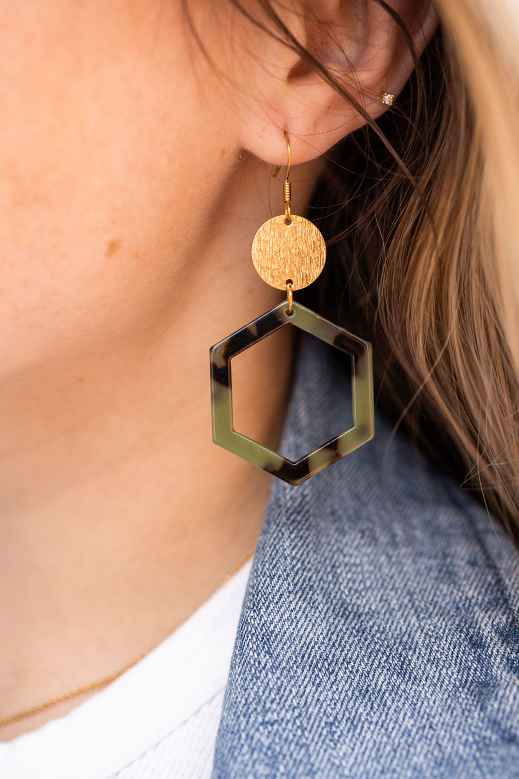 Lennox Earrings - Olive Tortoise from Spiffy & Splendid