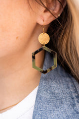 Lennox Earrings - Olive Tortoise from Spiffy & Splendid