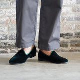 Men's Green Velvet Slipper II from Del Toro Shoes
