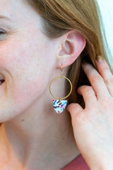 Iris Earrings Large - Marble Confetti from Spiffy & Splendid