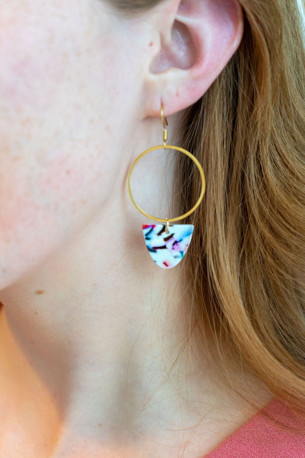 Iris Earrings Large - Marble Confetti from Spiffy & Splendid