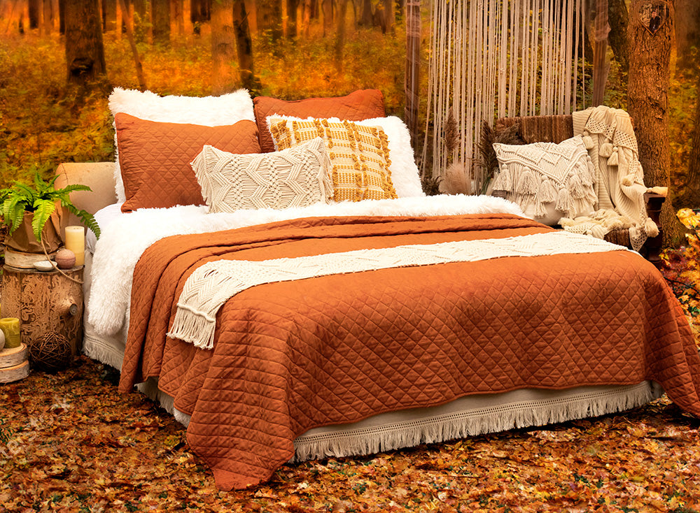 Ava Diamond Oversized Cotton Quilt Set from LushDecor