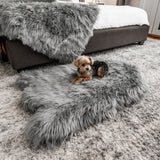 PupRug by Paw.com™ Faux Fur Orthopedic Dog Bed - Curve Charcoal Grey from Paw.com