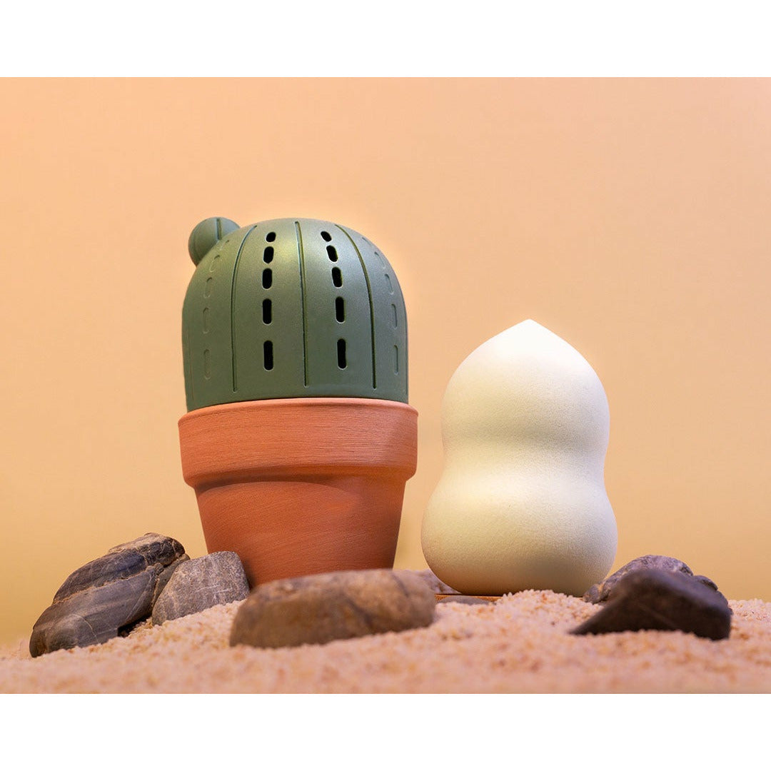 Desert Sage | Blend & Wander Makeup Sponge with Cactus Case from Profusion Cosmetics