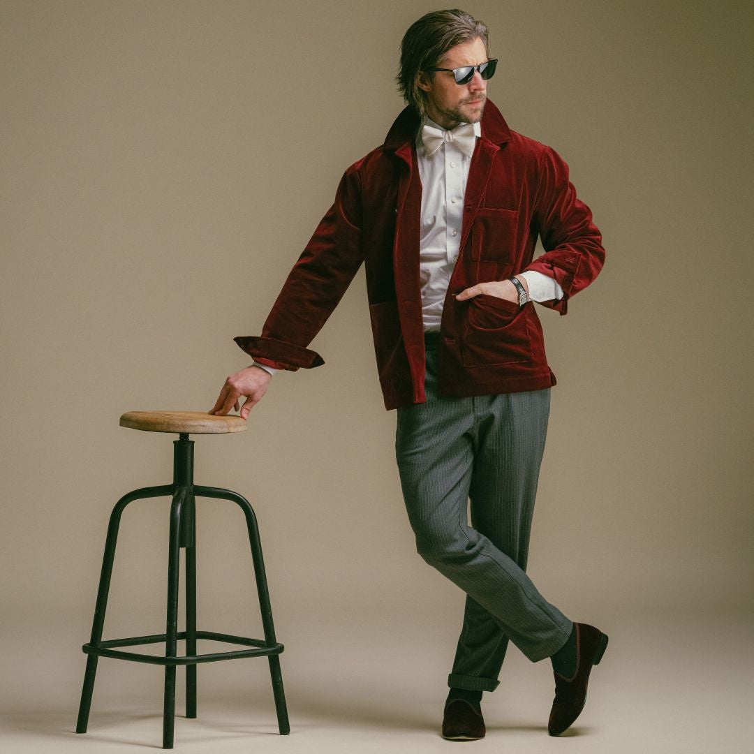 Men's Oxblood Velvet Slipper II from Del Toro Shoes