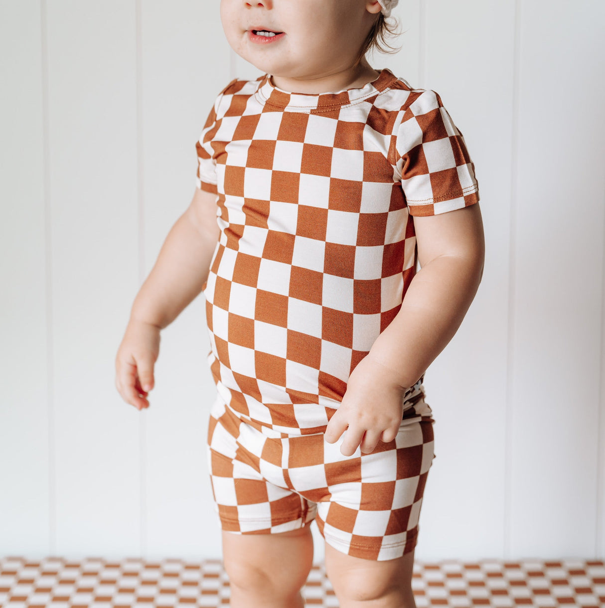 COPPER CHECKERS DREAM SHORT SET from DREAM BIG LITTLE CO