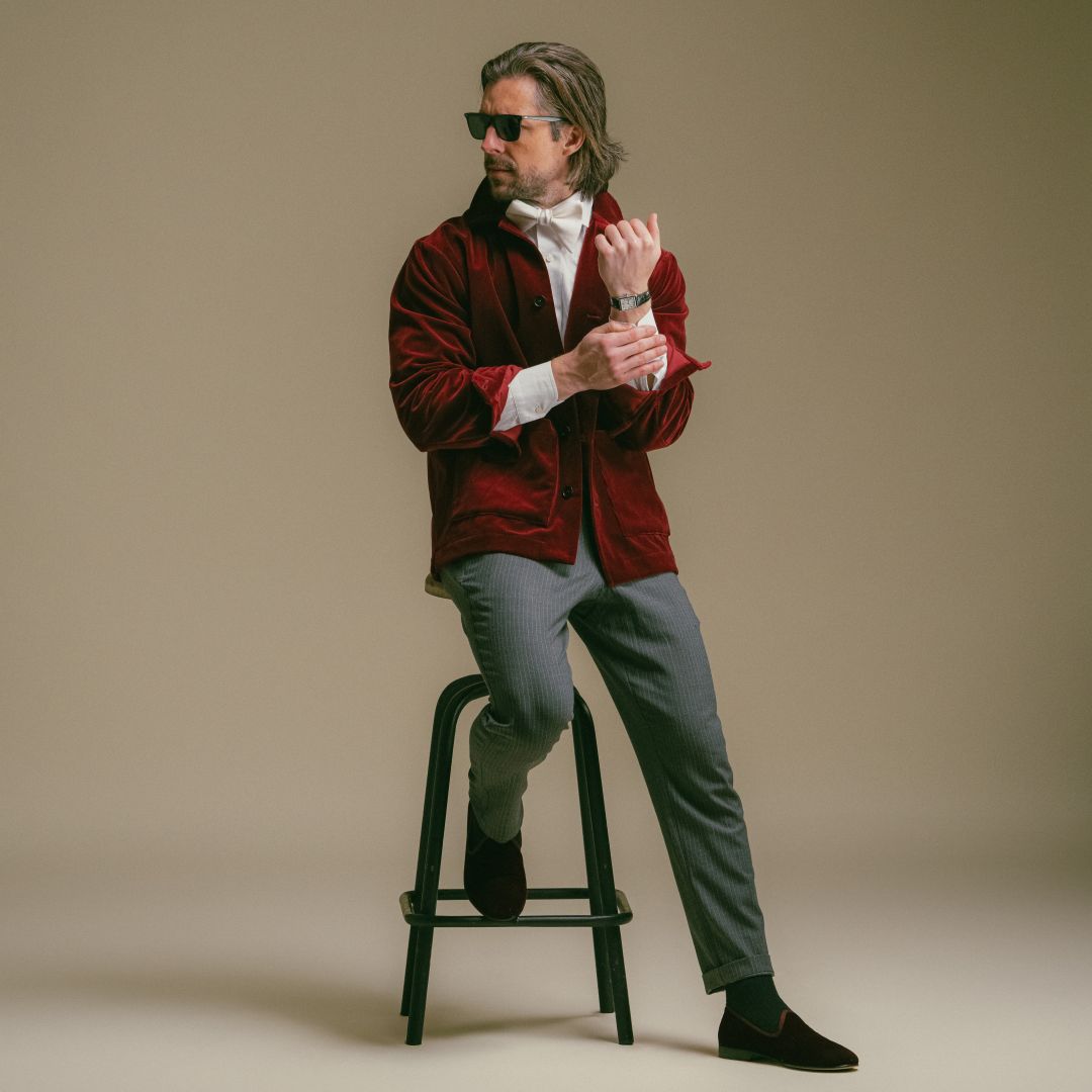 Men's Oxblood Velvet Slipper II from Del Toro Shoes