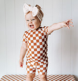 COPPER CHECKERS DREAM SHORT SET from DREAM BIG LITTLE CO