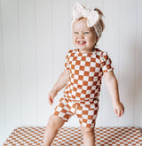 COPPER CHECKERS DREAM SHORT SET from DREAM BIG LITTLE CO