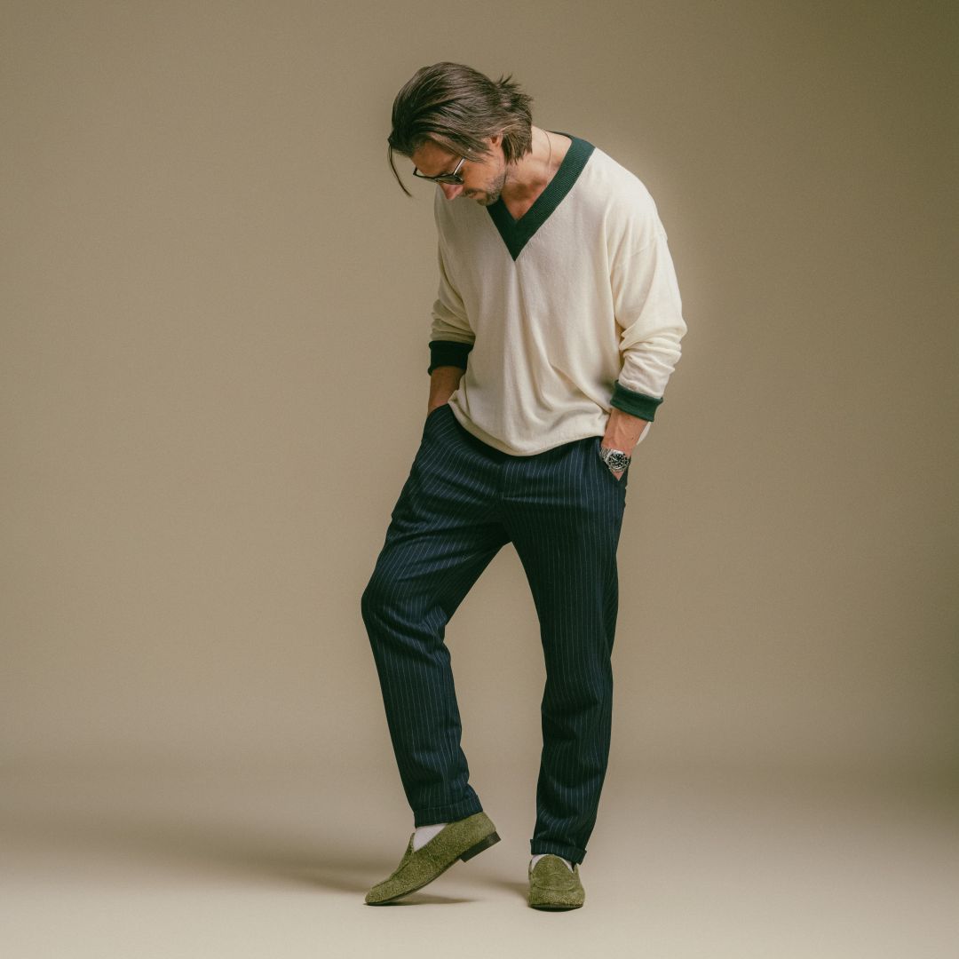 Men's Olive Textured Suede Milano Loafer From Del Toro Shoes