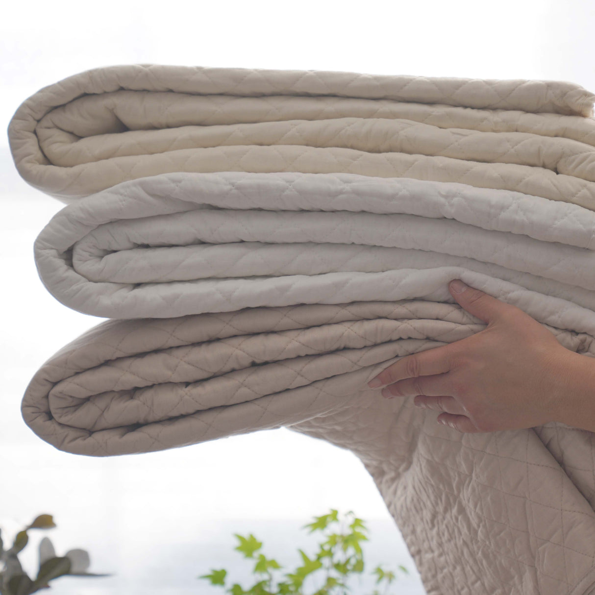 Ava Diamond Oversized Cotton Quilt Set from LushDecor