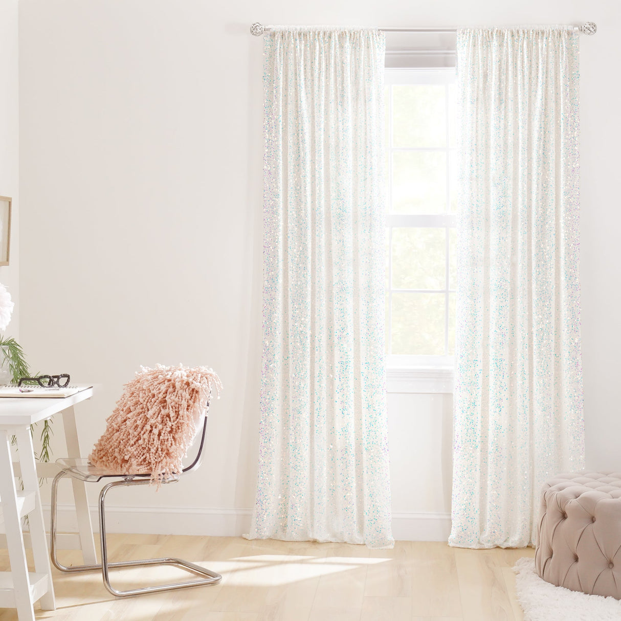Ballgown Glam Sparkle Sequins Window Curtain Panel from LushDecor