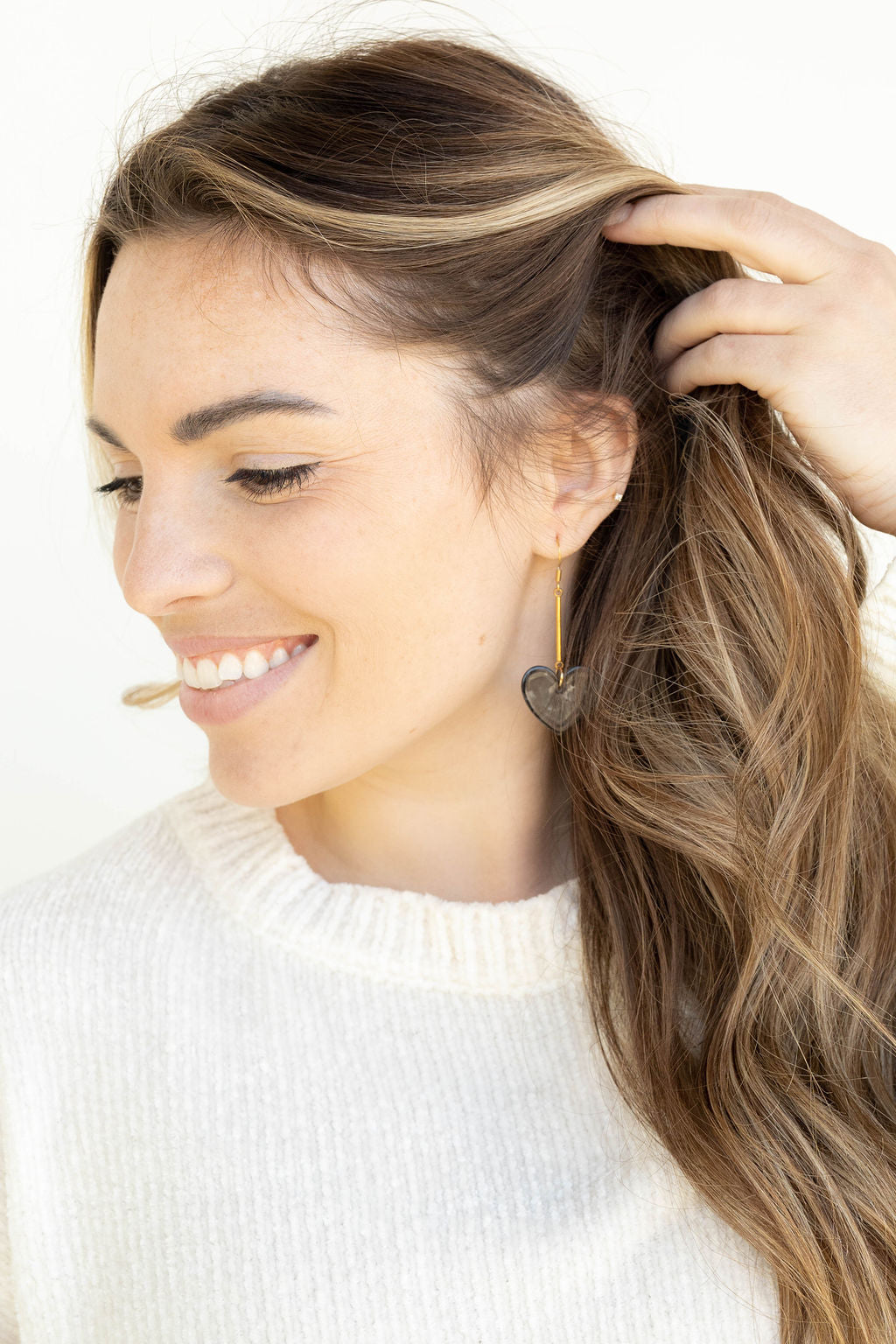 Mina Heart Earrings - Black from Spiffy & Splendid