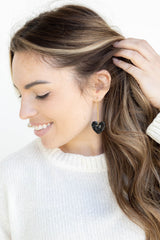 Mina Heart Earrings - Black from Spiffy & Splendid