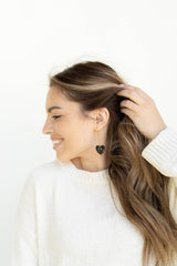 Mina Heart Earrings - Black from Spiffy & Splendid