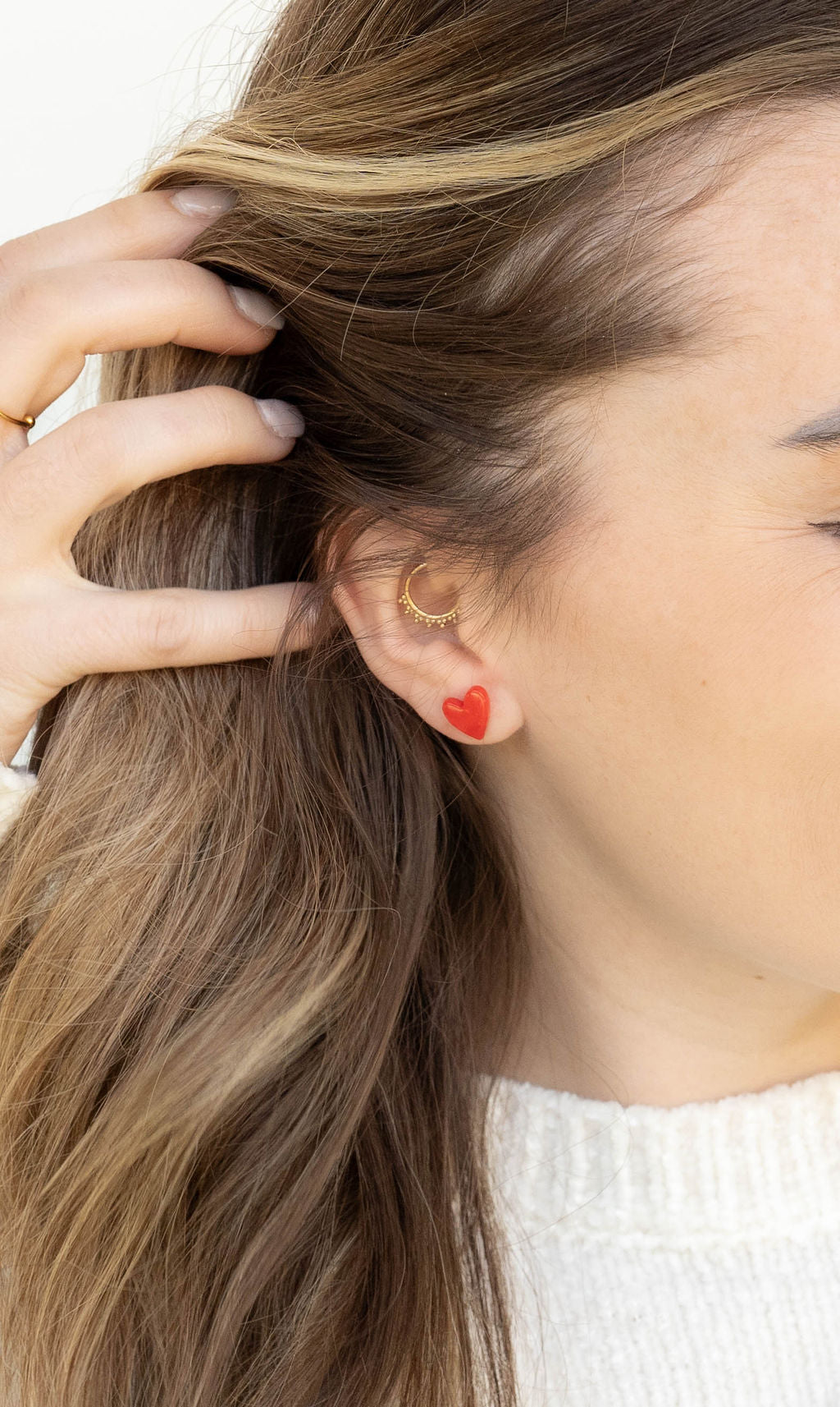 Hand Drawn Heart Studs- Red from Spiffy & Splendid
