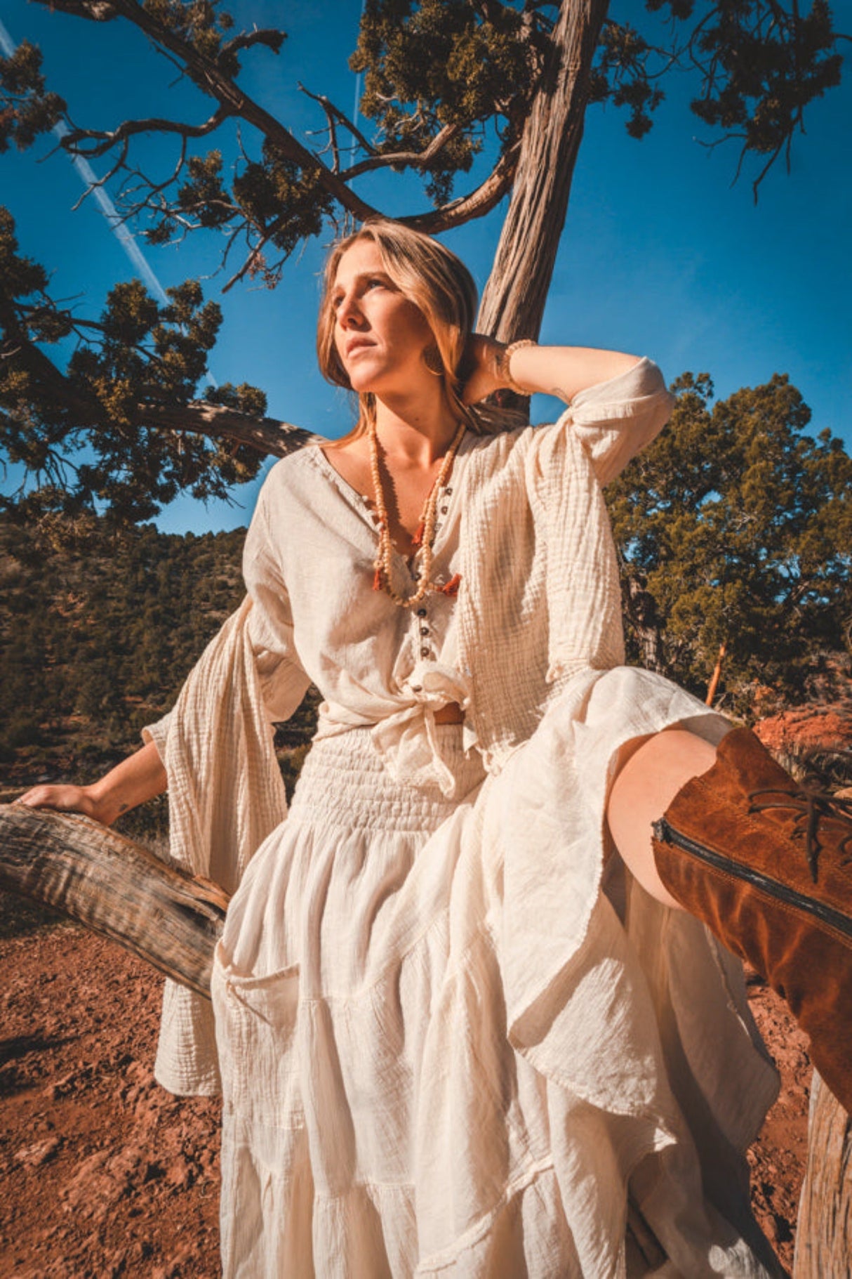 Tiered Pocket Skirt From Cotton Flower Clothing