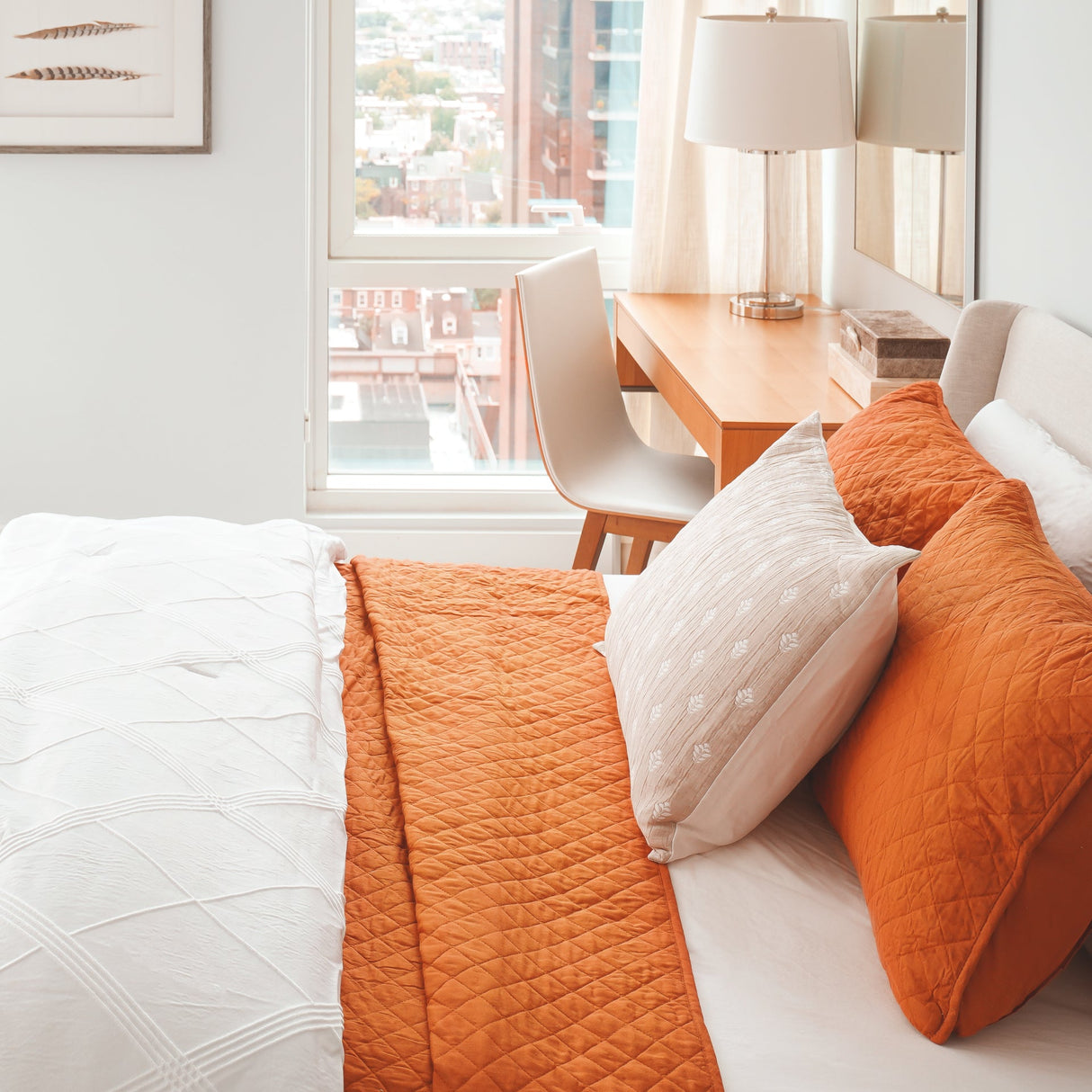 Ava Diamond Oversized Cotton Quilt Set from LushDecor