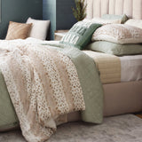 Ava Diamond Oversized Cotton Quilt Set from LushDecor